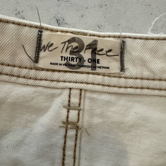 Free People We The Free Mambo Denim Midi Skirt Fringe hem 31 White wash New - Picture 9 of 16